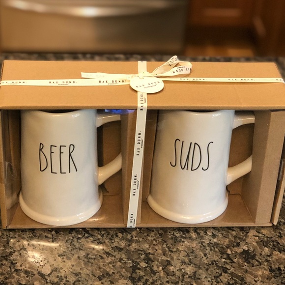 CLEARANCE❗️BEER & SUDS Boxed Mug Set by Rae Dunn - Picture 2 of 5